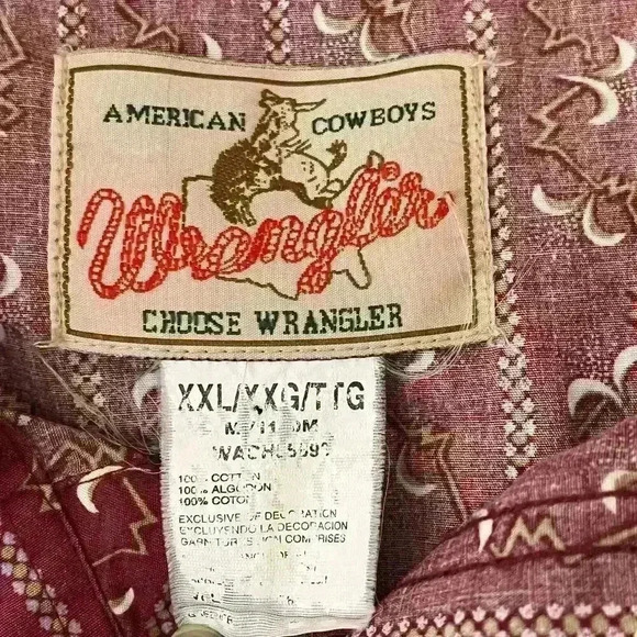 Wrangler Mens Vintage Button Down Shirt Size XXL - Picture 8 of 10
